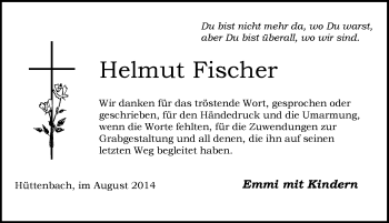 Traueranzeige von Helmut Fischer von Pegnitz-Zeitung